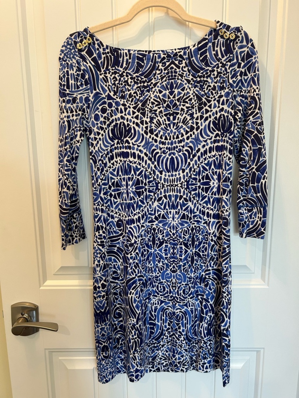 Lilly Pulitzer Blue Patterned Women’s Boatneck Dress
